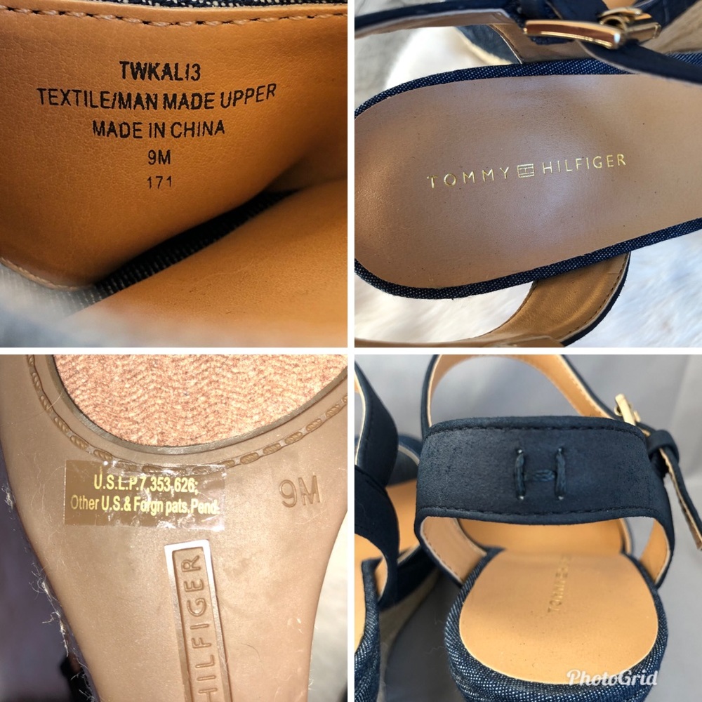 Tommy Hilfiger Kali Denim Peep toe Wedge Sandal, size 9 - Picture 8 of 8